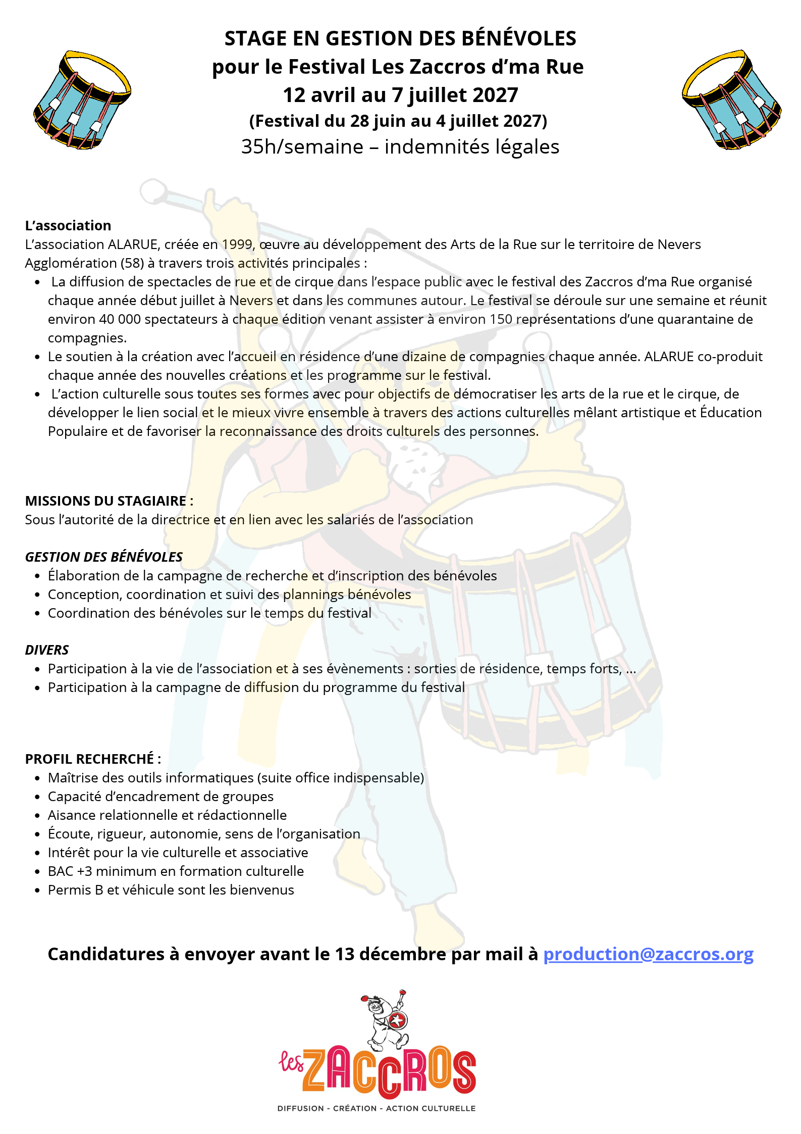 STAGE BENEVOLES